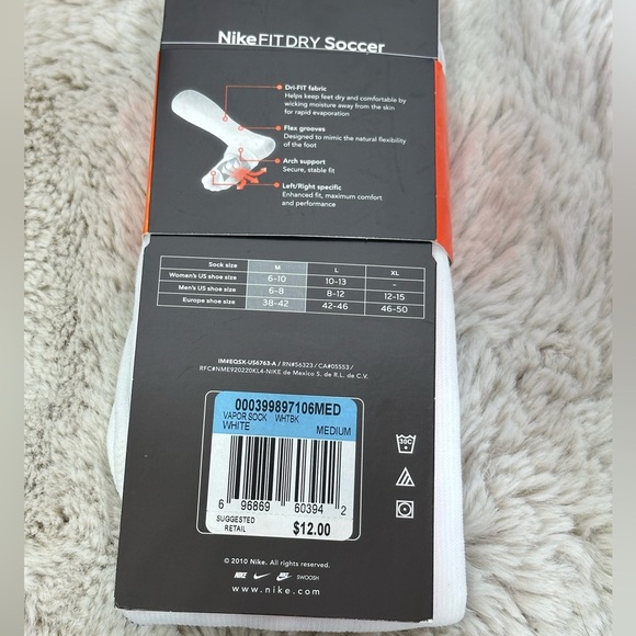 Nike FITDRY Soccer sock Over Calf Cushion Terry Foot - men’s 6-8 women’s 6-10 - Picture 2 of 2